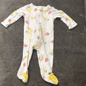Carter's White Footie with Fruit Print
